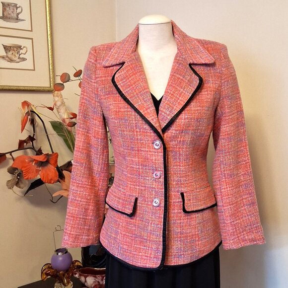 NWT Women's Lined Pink Blazer Jacket Spring Fall Winter Jackets S 4 6 - Picture 1 of 11